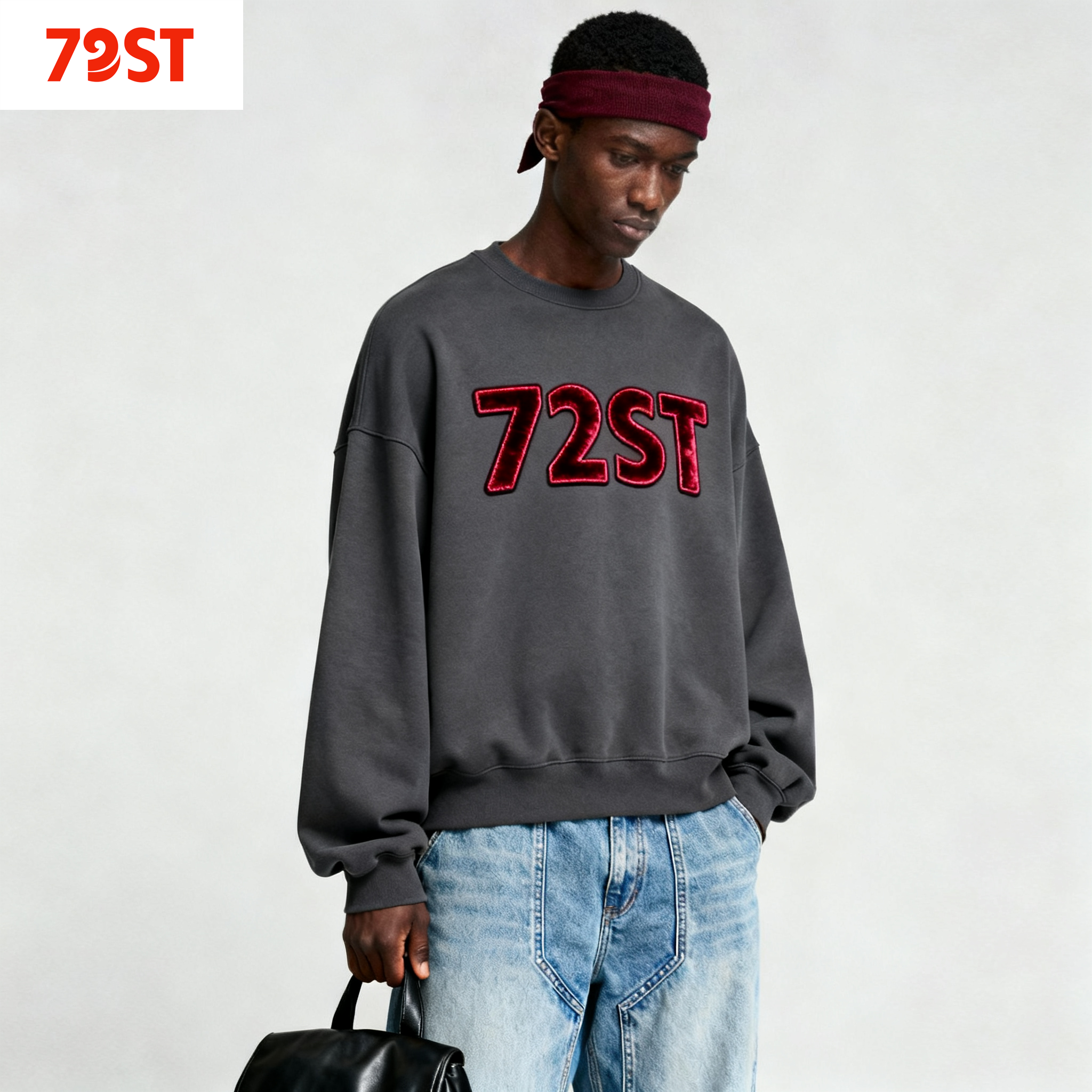 Icon Velvet printing long-sleeve sweatshirt