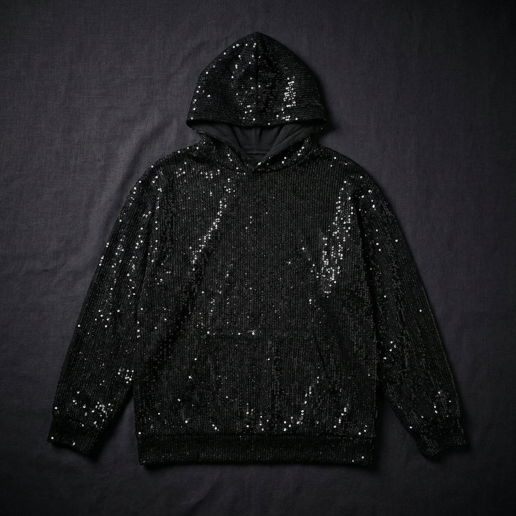 CELESTIAL — Sequin Hoodie [Yaoguai Black]