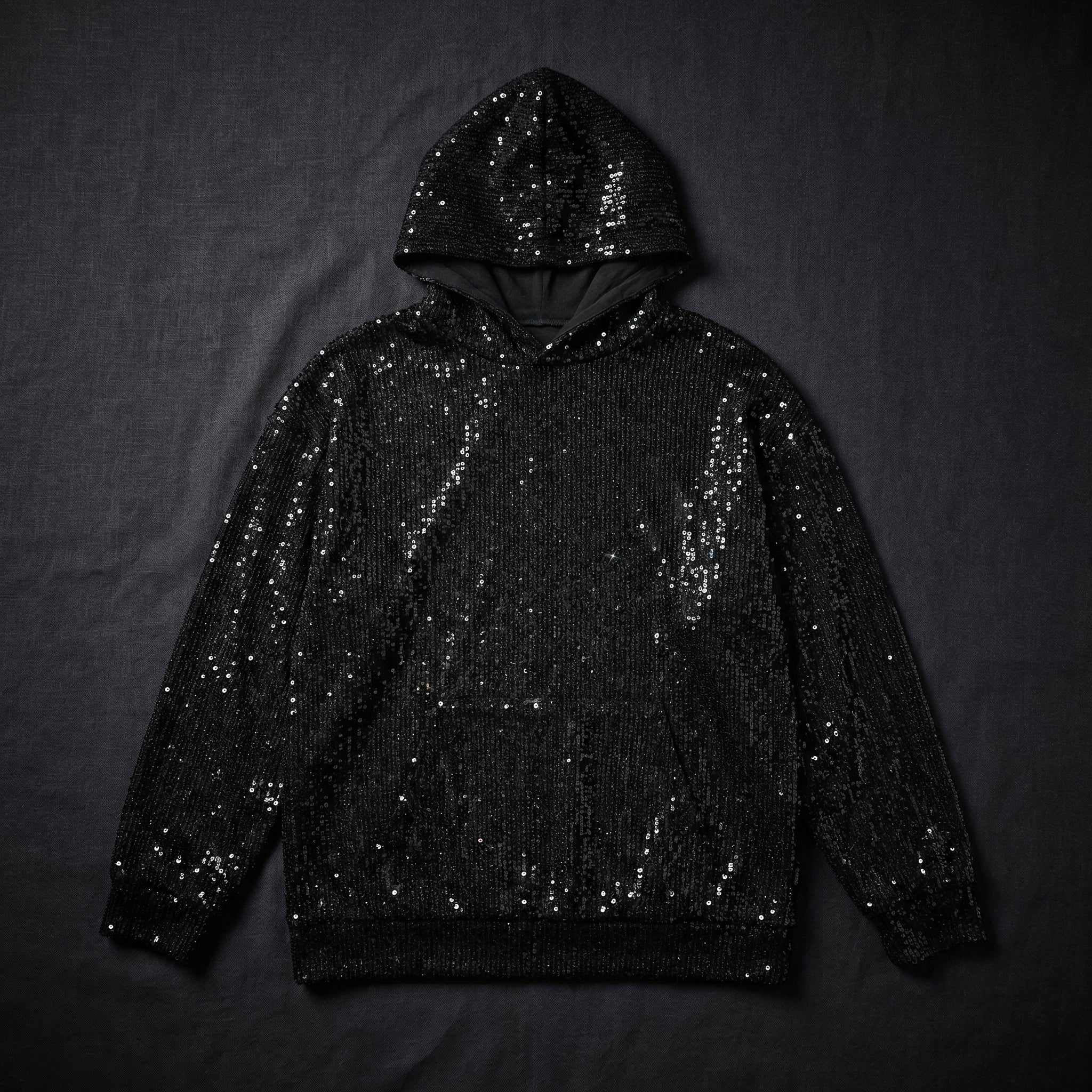 CELESTIAL — Sequin Hoodie [Yaoguai Black]