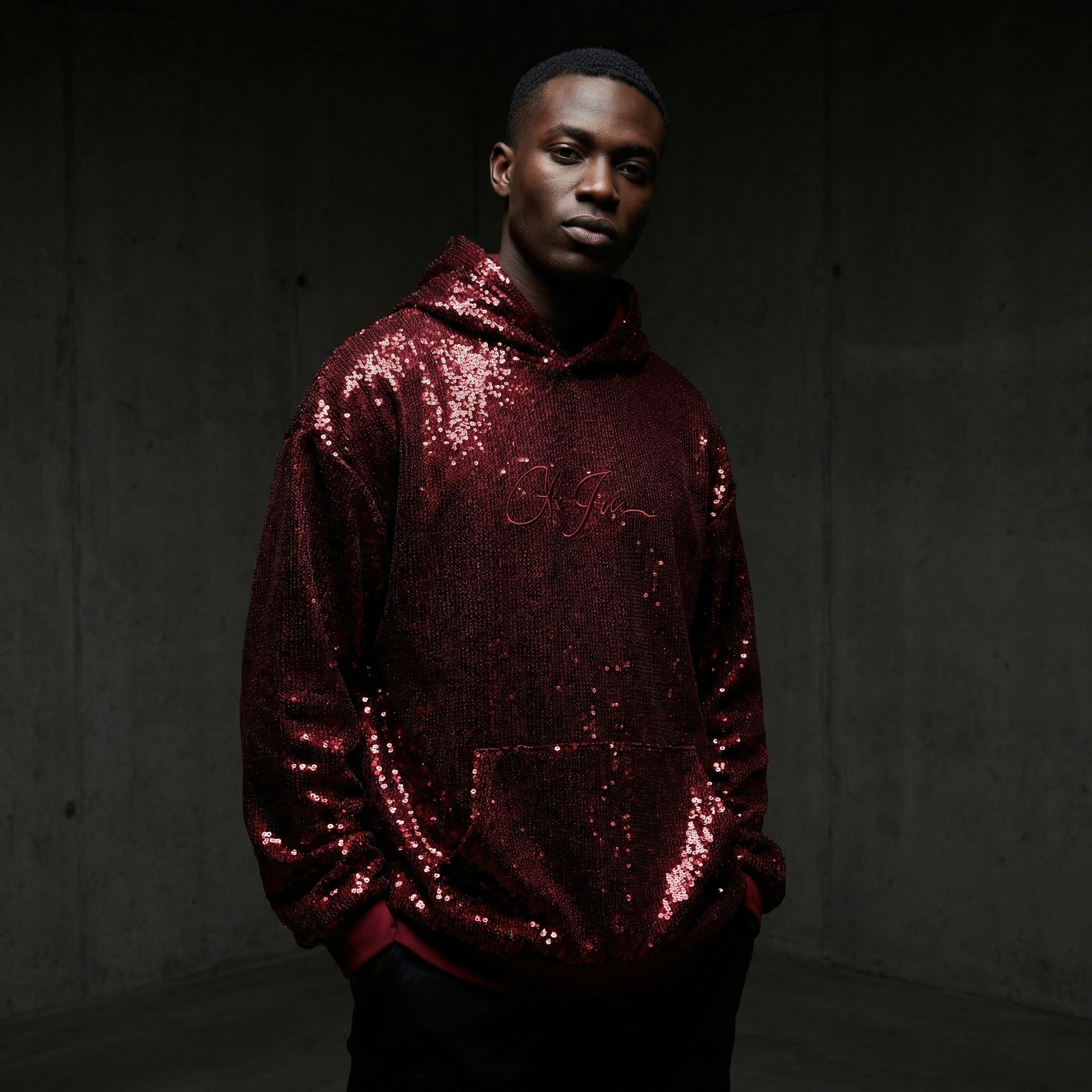 CELESTIAL — Sequin Hoodie [Wukong Red]